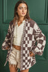 'Celandine' Checkered Drop Shoulder Cardigan - Celes Fashion